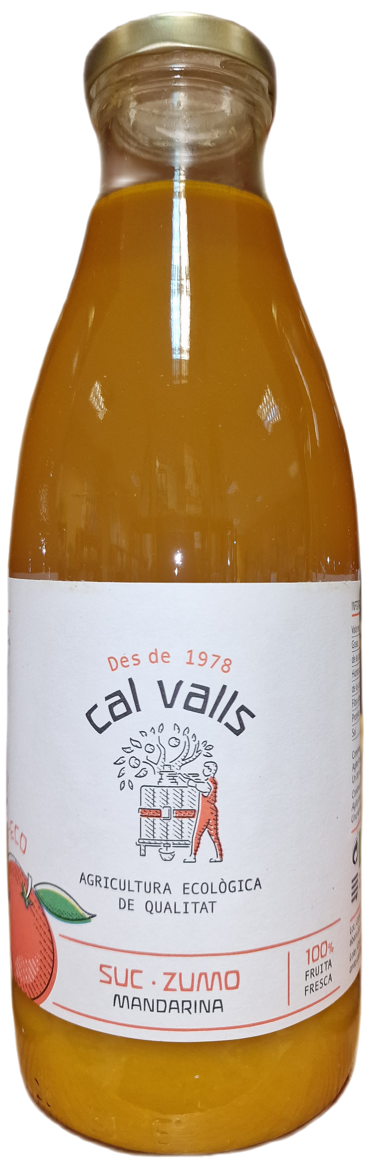 Zumo de mandarina ecológico (envase de cristal) 1 l