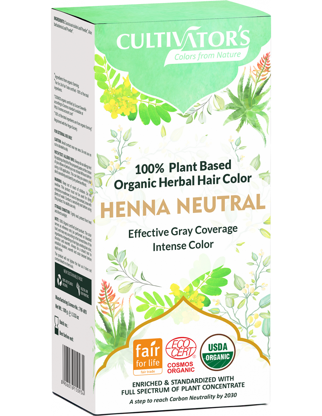 Tinte orgánico Platino 100 gr. CULTIVATORS