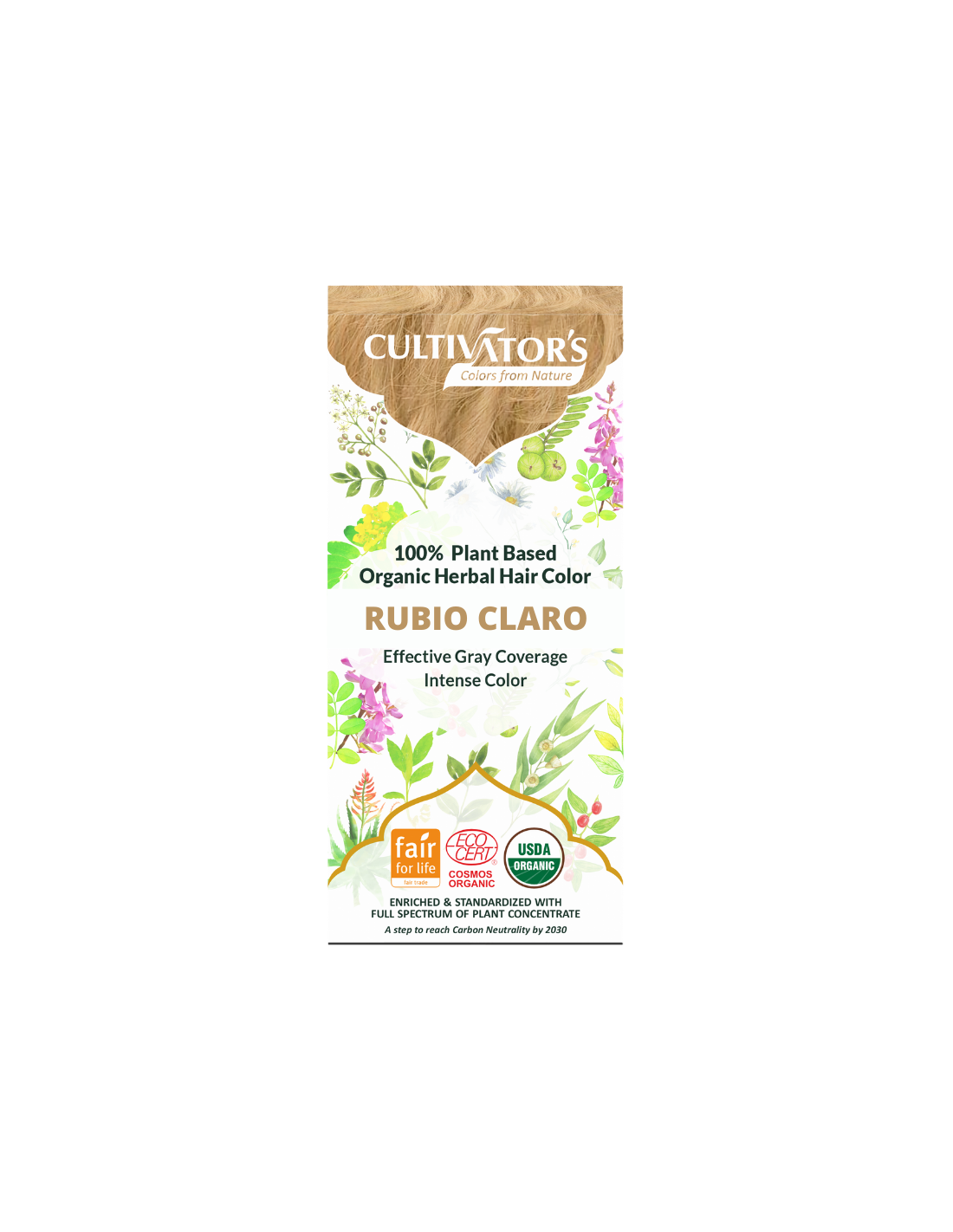 Tinte orgánico Rubio Claro 100 gr. CULTIVATORS