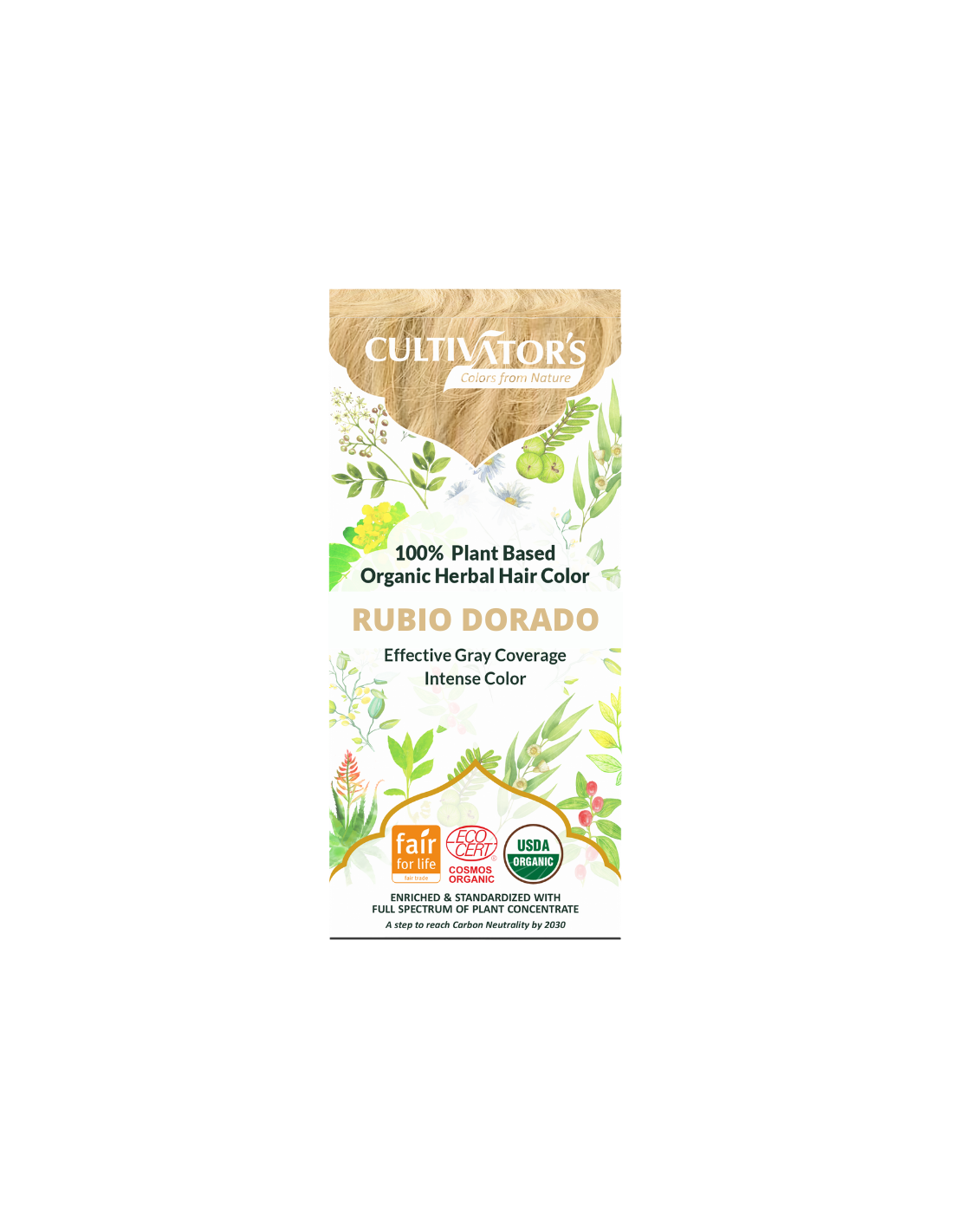 Tinte orgánico Rubio Dorado 100 gr. CULTIVATORS