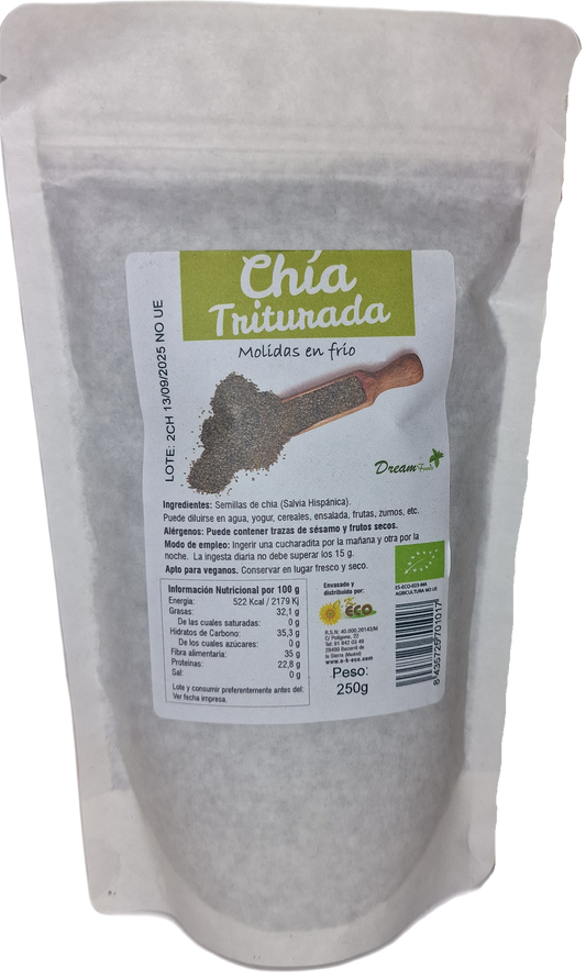 Semillas de chía triturada