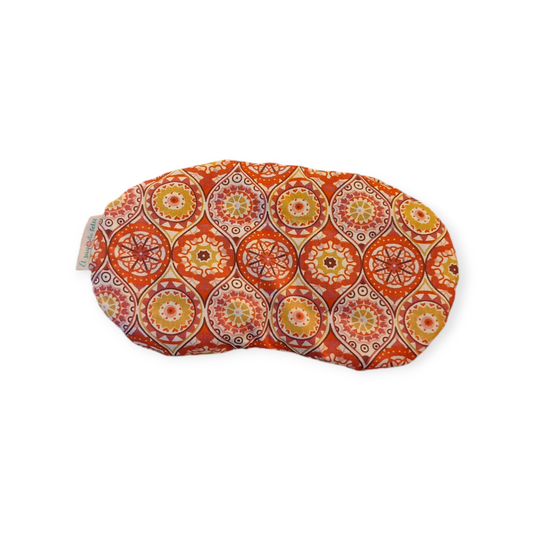 Antifaz térmico semillas (calor / frío) - Modelo "Antifaz" - Mandalas naranja