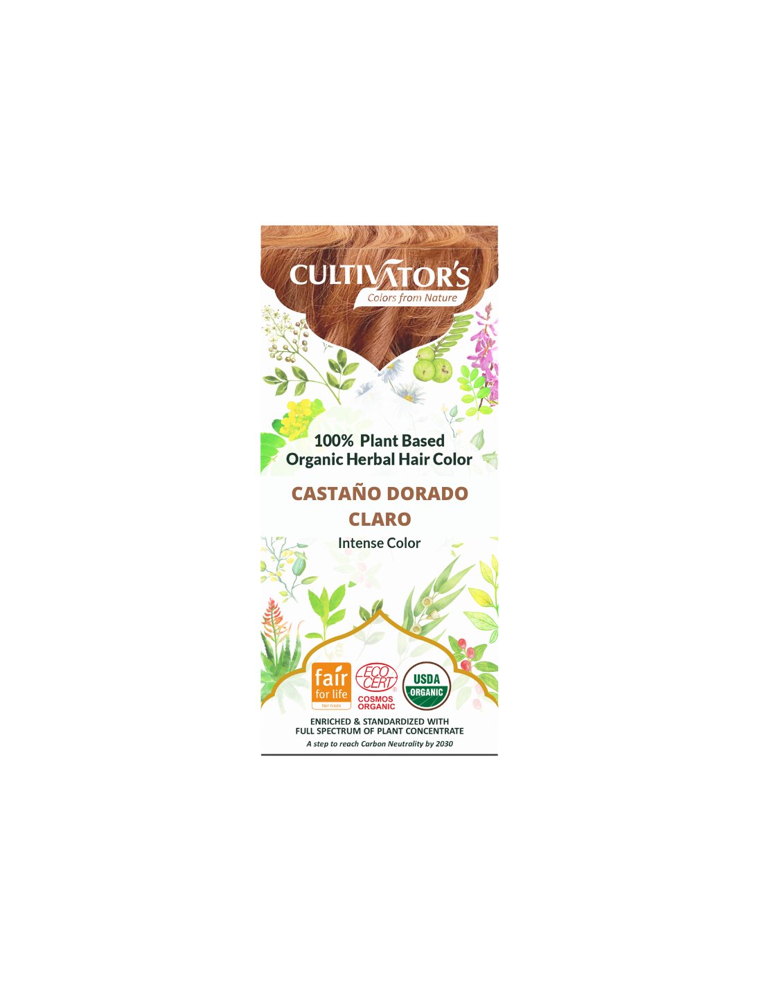 Tinte orgánico Castaño Dorado Claro 100 gr. CULTIVATORS